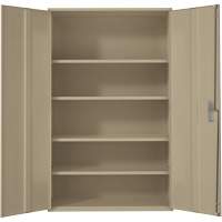 Armoire de rangement Hi-Boy tr&egrave;s large, Acier, 4 Tablettes, 72" h x 48" la x 24" P, Beige Equipment World