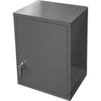 Wall-Mounted Cabinet, 27" H x 13-11/16" W x 18" D, 2 Shelves, Steel, Grey Equipment World