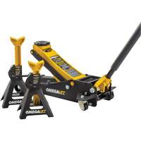 Magic Lift Service Jack & Jack Stands Combo Set, 3 Ton(s)/2.5 Ton(s) Capacity, 3-7/20" Lowered, 19-3/10" Raised, Manual Hydraulic Equipment World