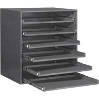 Compartment Box Cabinet, Steel, 6 Slots, 20-5/16" W x 15-15/16" D x 21-7/8" H, Grey Equipment World