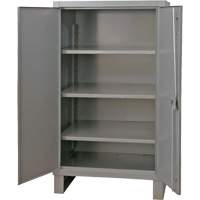 Extra Heavy-Duty Cabinet, Steel, 3 Shelves, 66" H x 48" W x 24" D, Grey Equipment World