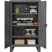 Extra Heavy-Duty Cabinet, Steel, 3 Shelves, 66" H x 60" W x 24" D, Grey Equipment World