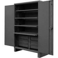 Extra Heavy-Duty Slide-Out Shelf Cabinet, Steel, 4 Shelves, 78" H x 48" W x 24" D, Grey Equipment World