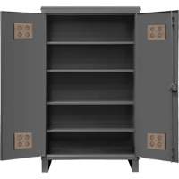 Heavy-Duty Outdoor Cabinet, Steel, 4 Shelves, 78" H x 48" W x 24" D, Grey Equipment World
