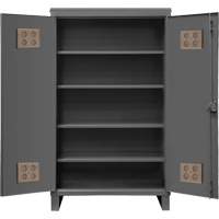 Heavy-Duty Outdoor Cabinet, Steel, 4 Shelves, 78" H x 60" W x 24" D, Grey Equipment World