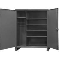 Extra Heavy-Duty Wardrobe Cabinet, Steel, 60" W x 24" D x 78" H, Grey Equipment World
