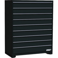 Modular Drawer Cabinet, 9 Drawers, 36" W x 28" D x 60" H, Black Equipment World