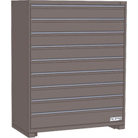 Modular Drawer Cabinet, 9 Drawers, 24" W x 24" D x 60" H, Grey Equipment World