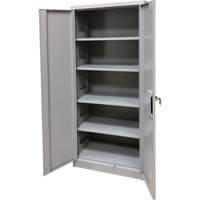 Armoire de rangement, Acier, 4 Tablettes, 66" h x 30" la x 15" P, Gris Equipment World