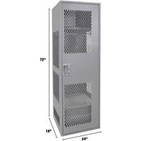 Casier pour &eacute;quipement avec porte, Acier, 24" la x 18" p x 72" h, Gris Equipment World