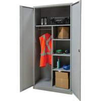Combination Storage Cabinet, 36" W x 18" D x 72" H, Grey Equipment World