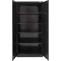 Hi-Boy Storage Cabinet, Steel, 4 Shelves, 72" H x 36" W x 18" D, Black Equipment World