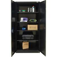 Hi-Boy Storage Cabinet, Steel, 4 Shelves, 72" H x 36" W x 18" D, Black Equipment World