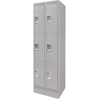 Casiers, 3 niveaux, Bloc de 2, 24" x 18" x 76", Acier, Gris, D&eacute;mont&eacute; Equipment World