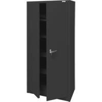 Armoire d'entreposage, Acier, 4 Tablettes, 66" h x 30" la x 15" P, Noir Equipment World