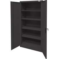 Armoire d'entreposage, Acier, 4 Tablettes, 78" h x 36" la x 24" P, Noir Equipment World