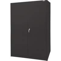 Armoire d'entreposage, Acier, 4 Tablettes, 78" h x 48" la x 24" P, Noir Equipment World