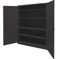Armoire d'entreposage, Acier, 4 Tablettes, 78" h x 48" la x 24" P, Noir Equipment World