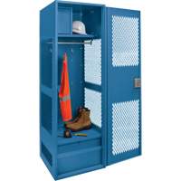 Casier pour &eacute;quipement avec porte, Acier, 24" la x 18" p x 72" h, Bleu fonc&eacute; Equipment World