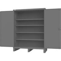 Cabinet with Recessed Doors, Steel, 4 Shelves, 78" H x 60" W x 30" D, Grey Equipment World