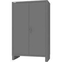 Cabinet with Hanging Bar & Standard Recessed Doors, Steel, 78" H x 48" W x 24" D, Grey Equipment World