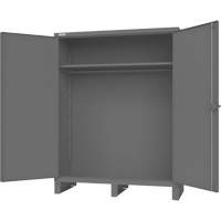 Cabinet with Hanging Bar & Standard Recessed Doors, Steel, 78" H x 60" W x 24" D, Grey Equipment World