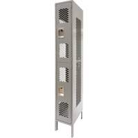 Casiers ventil&eacute;s, 2 niveaux, 12" x 18" x 78", Acier, Gris, D&eacute;mont&eacute;, Perfor&eacute; Equipment World