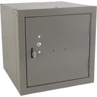 Stackable Cube Locker, 12" x 12" x 12", Steel, Grey, Knocked Down Equipment World