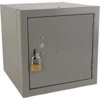 Stackable Cube Locker, 12" x 12" x 12", Steel, Grey, Knocked Down Equipment World