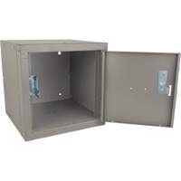 Stackable Cube Locker, 12" x 12" x 12", Steel, Grey, Knocked Down Equipment World