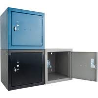 Stackable Cube Locker, 12" x 12" x 12", Steel, Grey, Knocked Down Equipment World