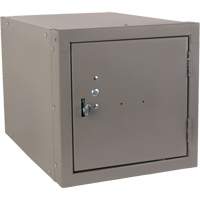 Stackable Cube Locker, 12" x 18" x 12", Steel, Grey, Knocked Down Equipment World
