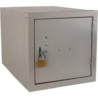 Stackable Cube Locker, 12" x 18" x 12", Steel, Grey, Knocked Down Equipment World
