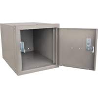 Stackable Cube Locker, 12" x 18" x 12", Steel, Grey, Knocked Down Equipment World