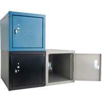 Stackable Cube Locker, 12" x 18" x 12", Steel, Grey, Knocked Down Equipment World