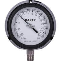 Pressure Gauge, 4-1/2" , 30"-0-30 psi, Bottom Mount, Liquid Filled Analogue Equipment World