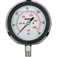 Pressure Gauge, 4-1/2" , 0 - 15 psi/0 - 100 kPa, Bottom Mount, Liquid Filled Analogue Equipment World