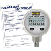 B5000 Series Pressure Gauge with ISO Certificate, 2-1/2" , 0 - 103.4 kPa/0 - 15 psi/0 - 416 in. w.c., Bottom Mount, Digital Equipment World