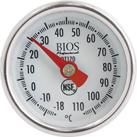 1" Dial Thermometer Celsius Only with Calibration Sleeve, Contact, Analogue, 0.4-230°F (-18-110°C) Equipment World