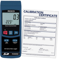 Thermo-an&eacute;mom&egrave;tre avec certificat ISO, Enregistrement des donn&eacute;es, Gamme de v&eacute;locit&eacute; d'air de 0,4 - 30 m/sec Equipment World