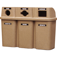 Contenants de recyclage Bullseye, Bord de rue, Plastique, 3 x 22 gal. US Equipment World