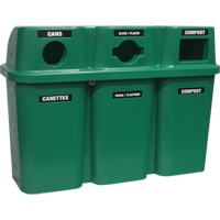 Contenants de recyclage Bullseye, Bord de rue, Plastique, 3 x 22 gal. US Equipment World