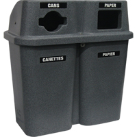 Contenants de recyclage Bullseye, Bord de rue, Plastique, 2 x 22 gal. US Equipment World
