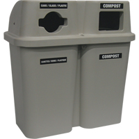 Contenants de recyclage Bullseye, Bord de rue, Plastique, 2 x 22 gal. US Equipment World
