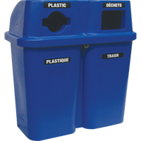 Contenants de recyclage Bullseye, Bord de rue, Plastique, 2 x 22 gal. US Equipment World