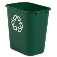 Medium Recycling Wastebasket, Deskside, Plastic, 28 US Qt. Equipment World