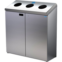 Floor Standing Recycling Station, Bulk, Stainless Steel, 42 gal. Equipment World