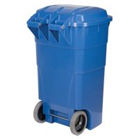 Roll Out Recycling Bin, Curbside, Polyethylene, 65 US gal. Equipment World