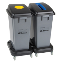 Recycling & Waste Receptacle Dolly, Polypropylene, Black, Fits: 17-1/4" x 12-1/2" Equipment World