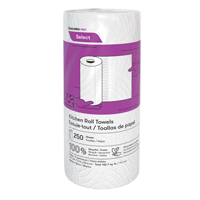 Pro Select Kitchen Towel Roll, 2 Ply, 250 Sheets/Roll, 8" W, 11" L Equipment World